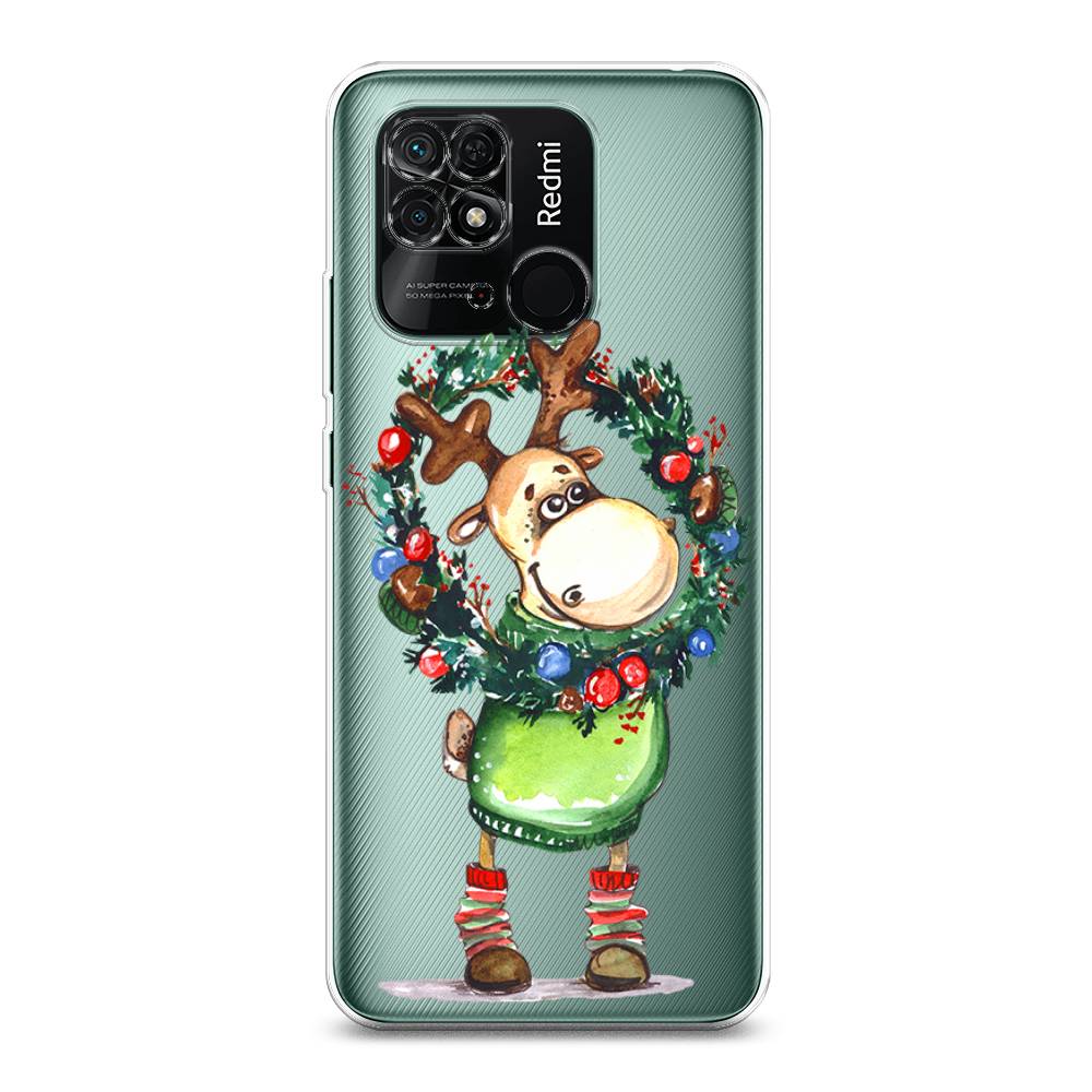 

Чехол для Xiaomi Redmi 10C "Олень с новогодним венком", 313450-4