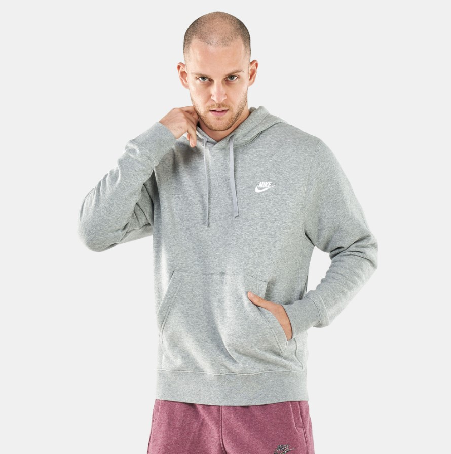 Худи мужское Nike Sportswear Club Fleece BV2654 серое XS 11590₽