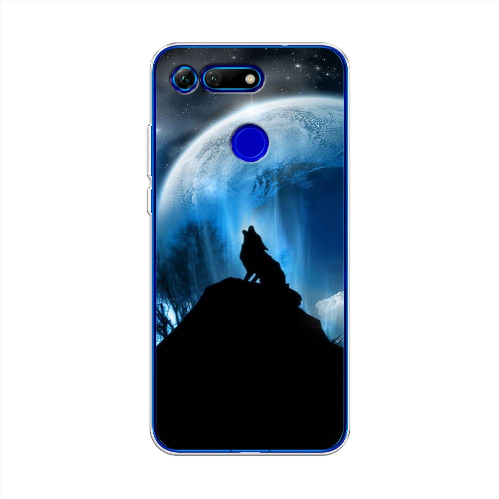 

Чехол на Honor V20 "Волк 2", Синий;черный;белый, 67350-1