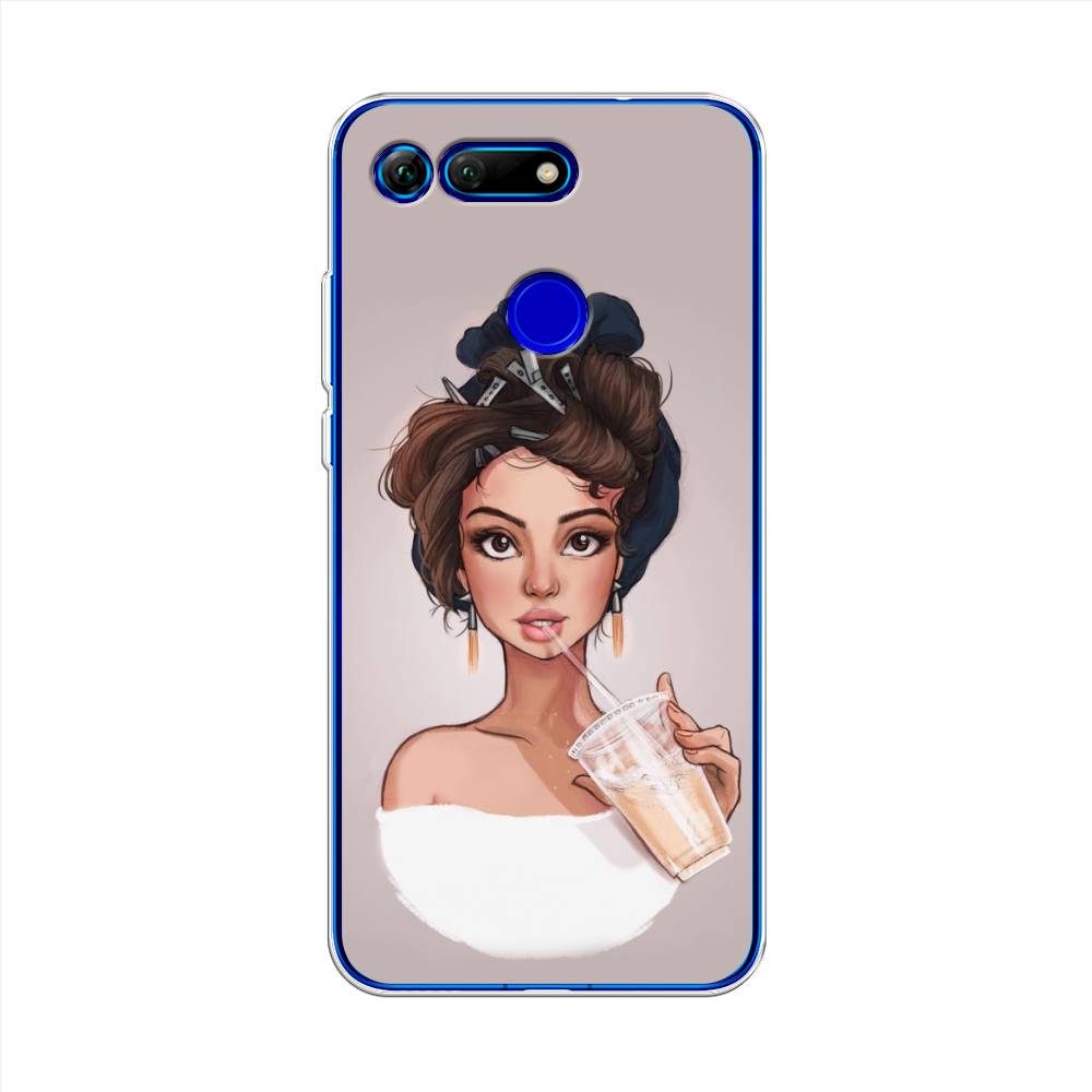 

Чехол на Honor V20 "Девушка с фраппе", Серый, 67350-6