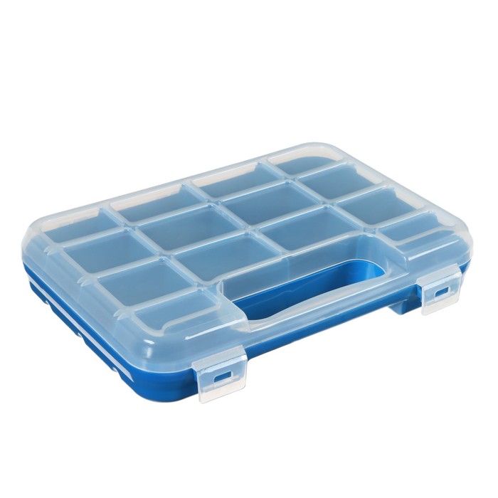Коробка для рыболовных мелочей К-14, пластмас, цвет синий, 23,5х16х4,5 см