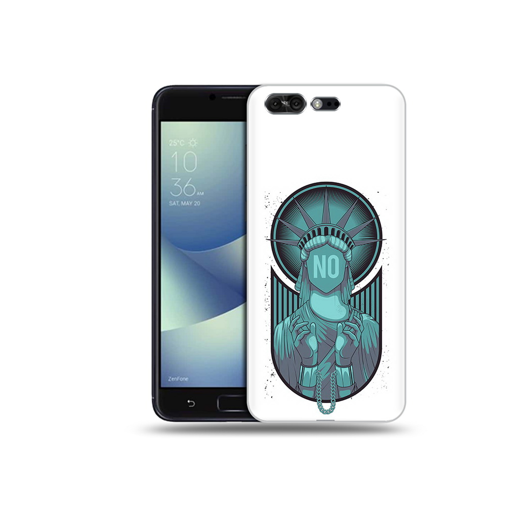 Чехол MyPads Tocco для Asus ZenFone 4 Pro (ZS551KL) статуя свободы зеленый