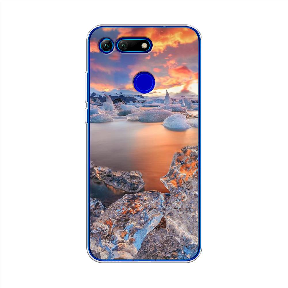 

Чехол на Honor V20 "Ледники", Синий;оранжевый, 67350-2