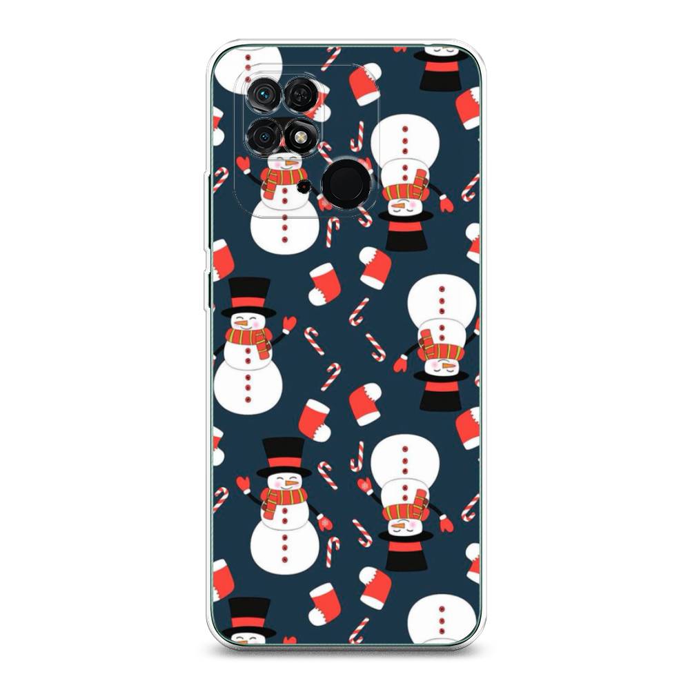 

Чехол для Xiaomi Redmi 10C "Синие снеговики", Синий;белый;красный, 313450-5