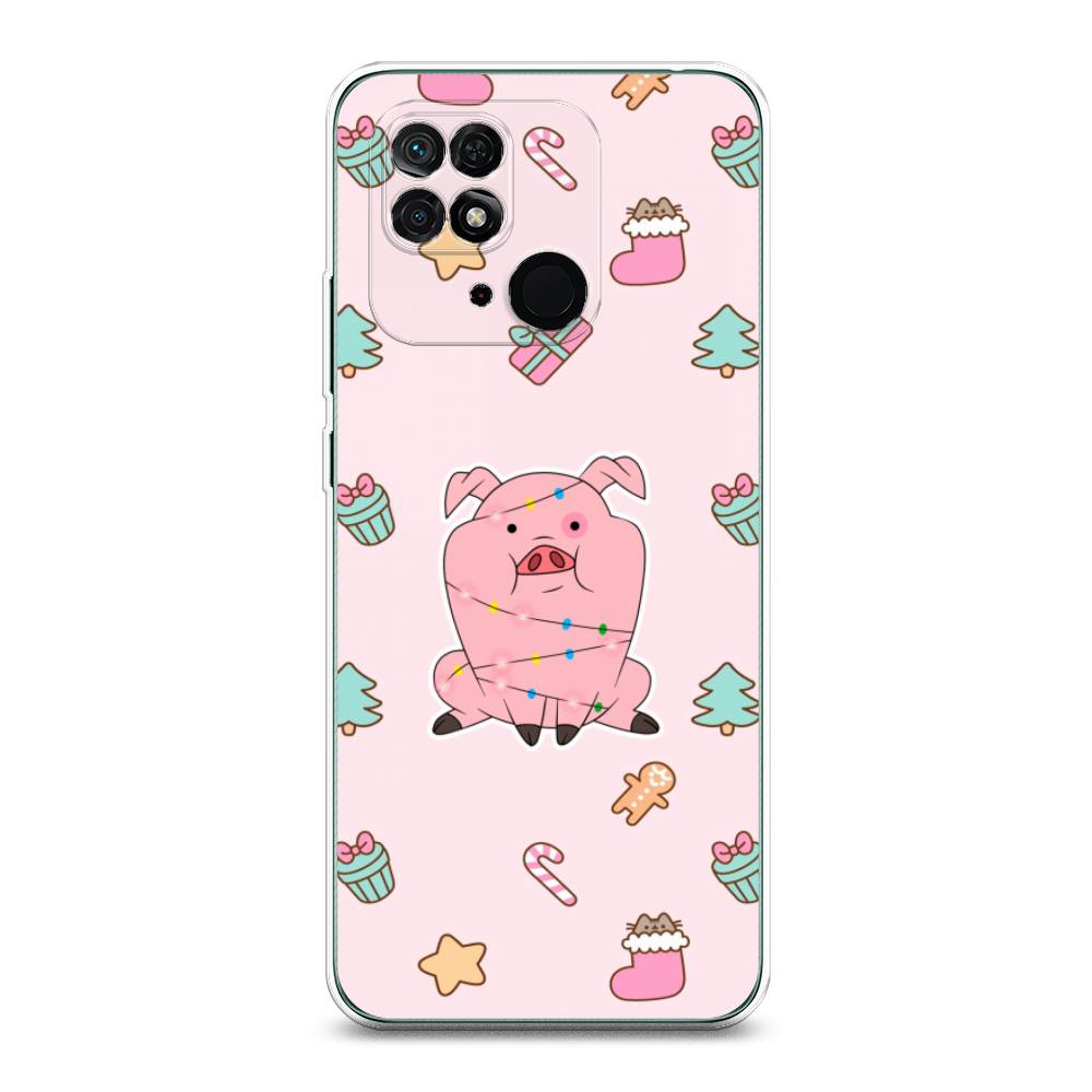 

Чехол для Xiaomi Redmi 10C "Розовая свинка", Розовый;зеленый, 313450-5