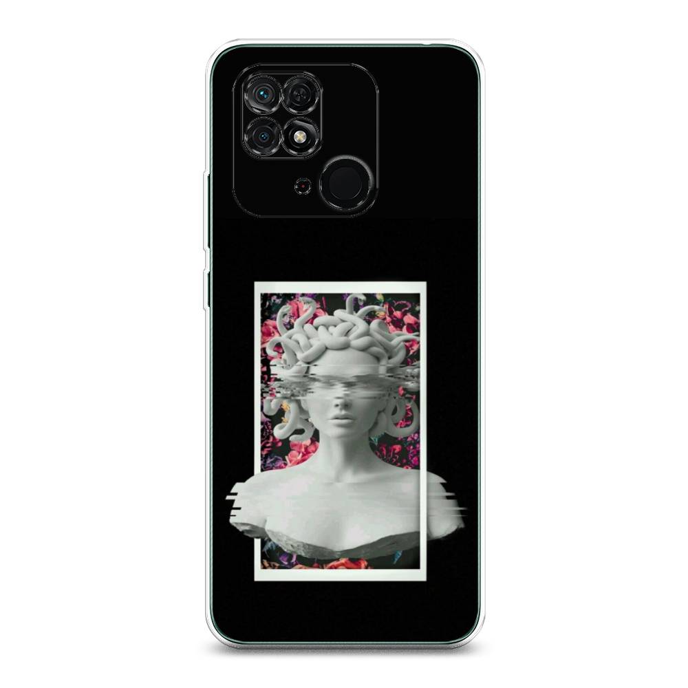 

Чехол на Xiaomi Redmi 10C "Web Punk Медуза Горгона", Черный;серый, 313450-6