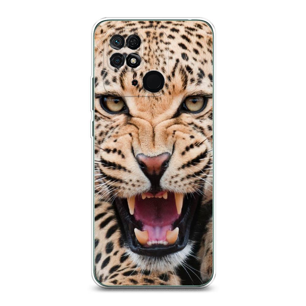 

Чехол для Xiaomi Redmi 10C "Леопард 3d", Бежевый;черный, 313450-6
