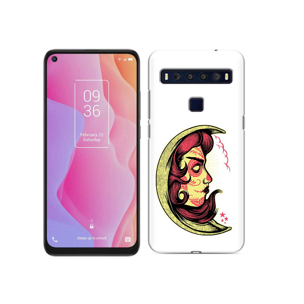 

Чехол MyPads Tocco для TCL 10L желтый полумесяц с лицом девушки, Прозрачный, Tocco