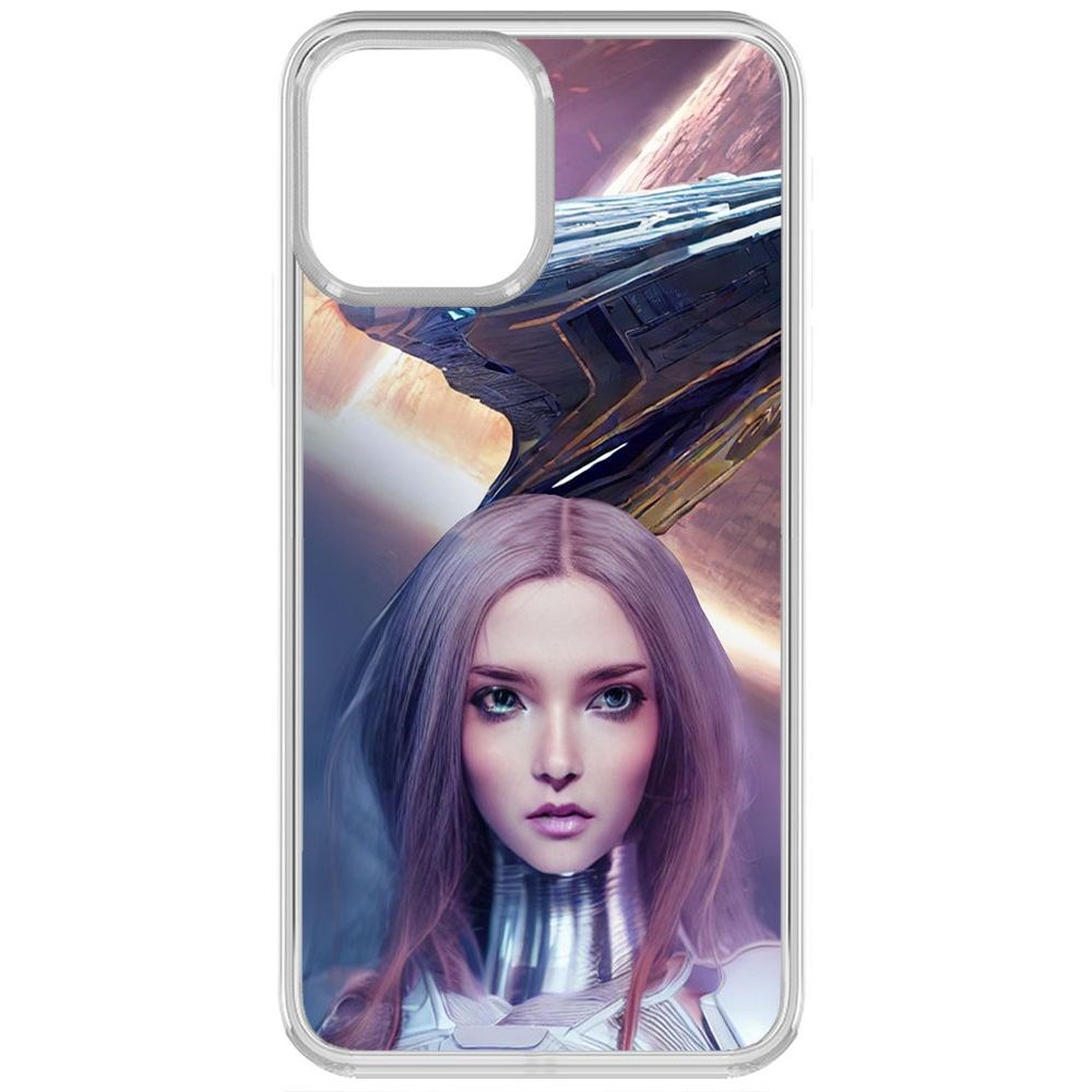 

Чехол-накладка Krutoff Clear Case Космодевушка для iPhone 13 Pro