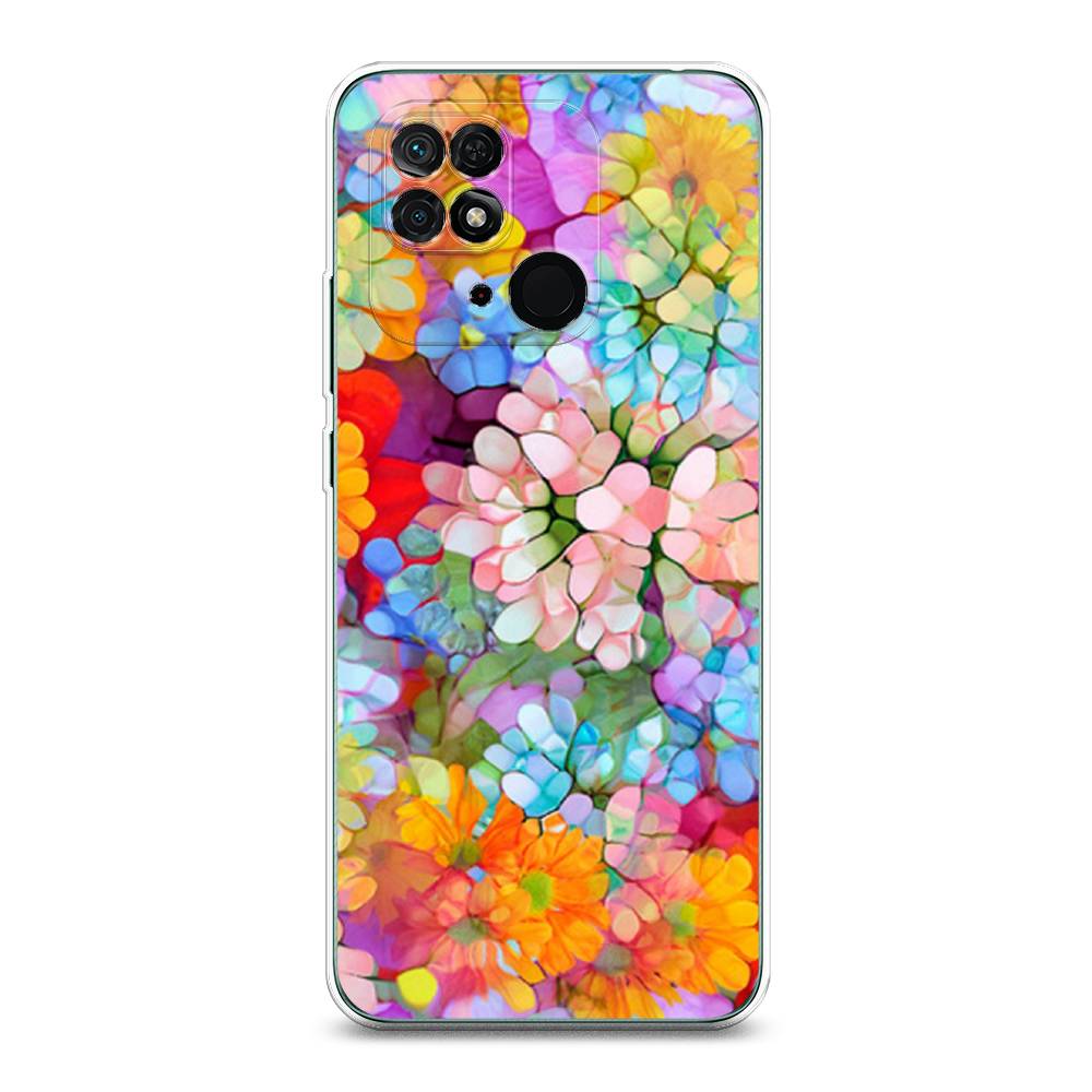 

Чехол на Xiaomi Redmi 10C "Цветы витраж", Оранжевый;розовый;голубой, 313450-3
