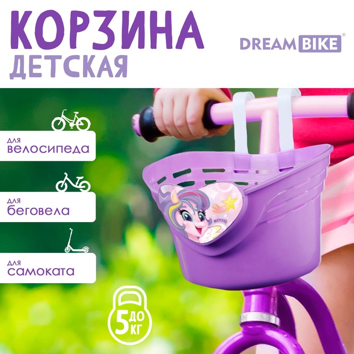 

Корзинка детская "Пони" Dream Bike, цвет фиолетовый