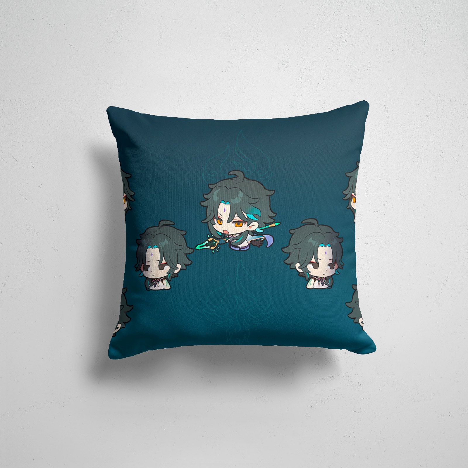 

Подушка декоративная 45х45см Геймерам Genshin Impact Xiao Chibi Genshin Impact, Разноцветный