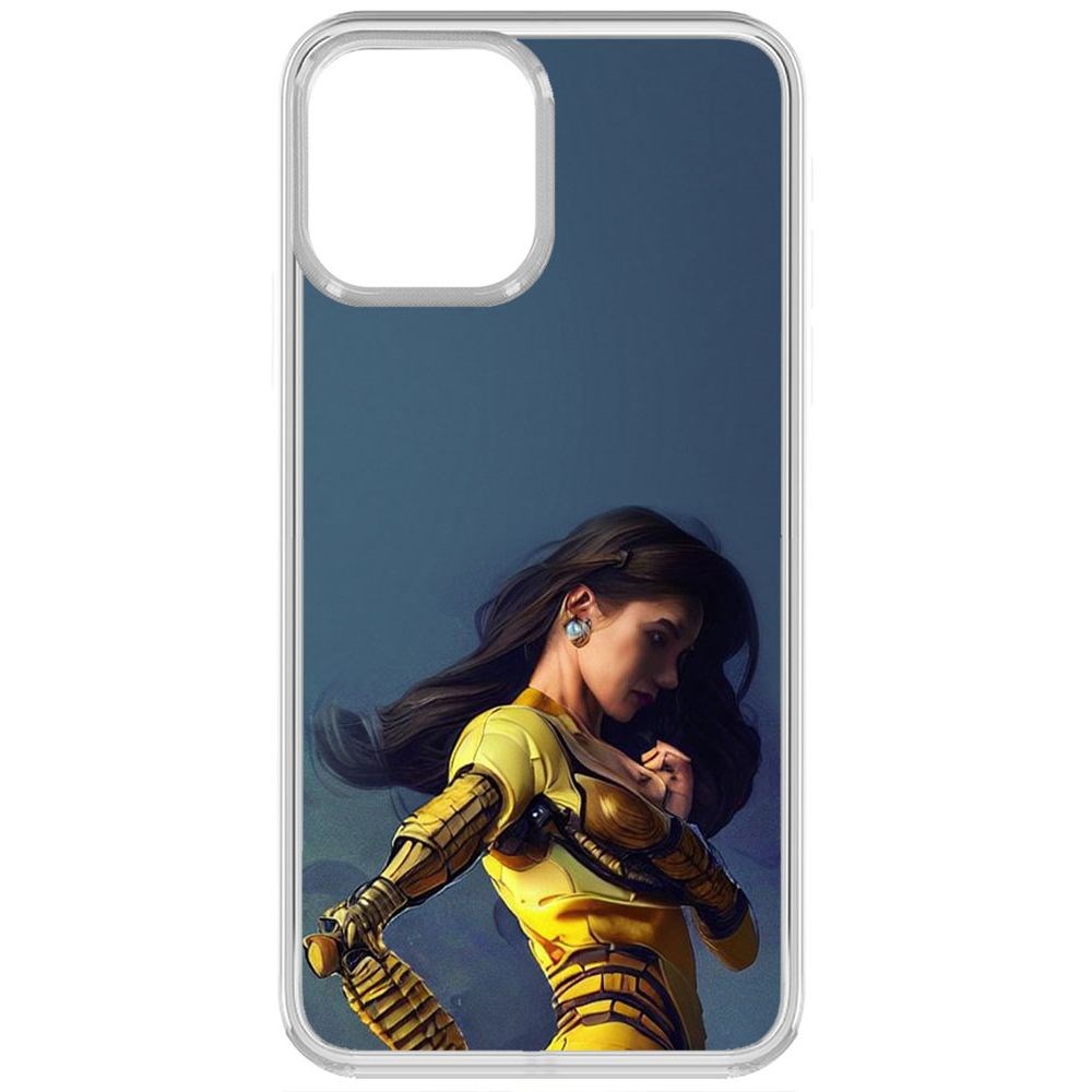 

Чехол-накладка Krutoff Clear Case Кибердевушка для iPhone 13 Pro