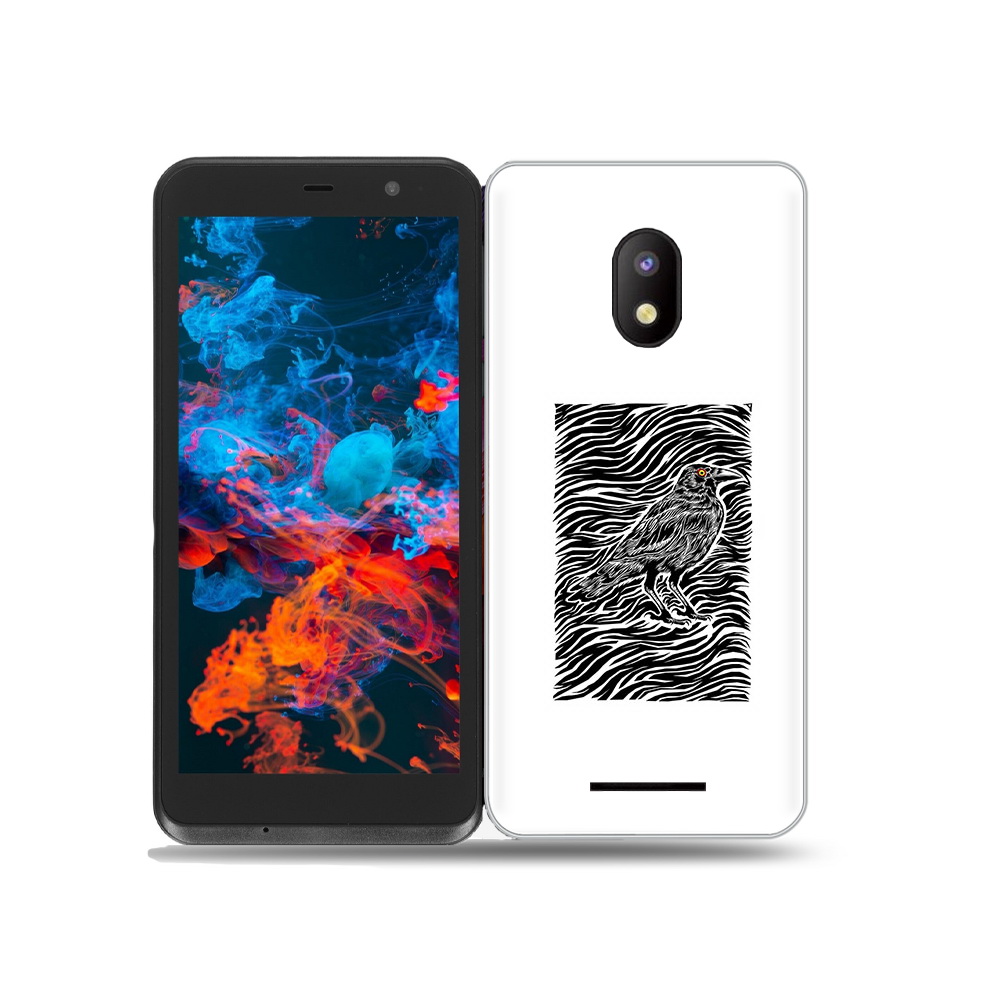 

Чехол MyPads Tocco для BQ 5045L Wallet ворон в абстракции, Прозрачный, Tocco