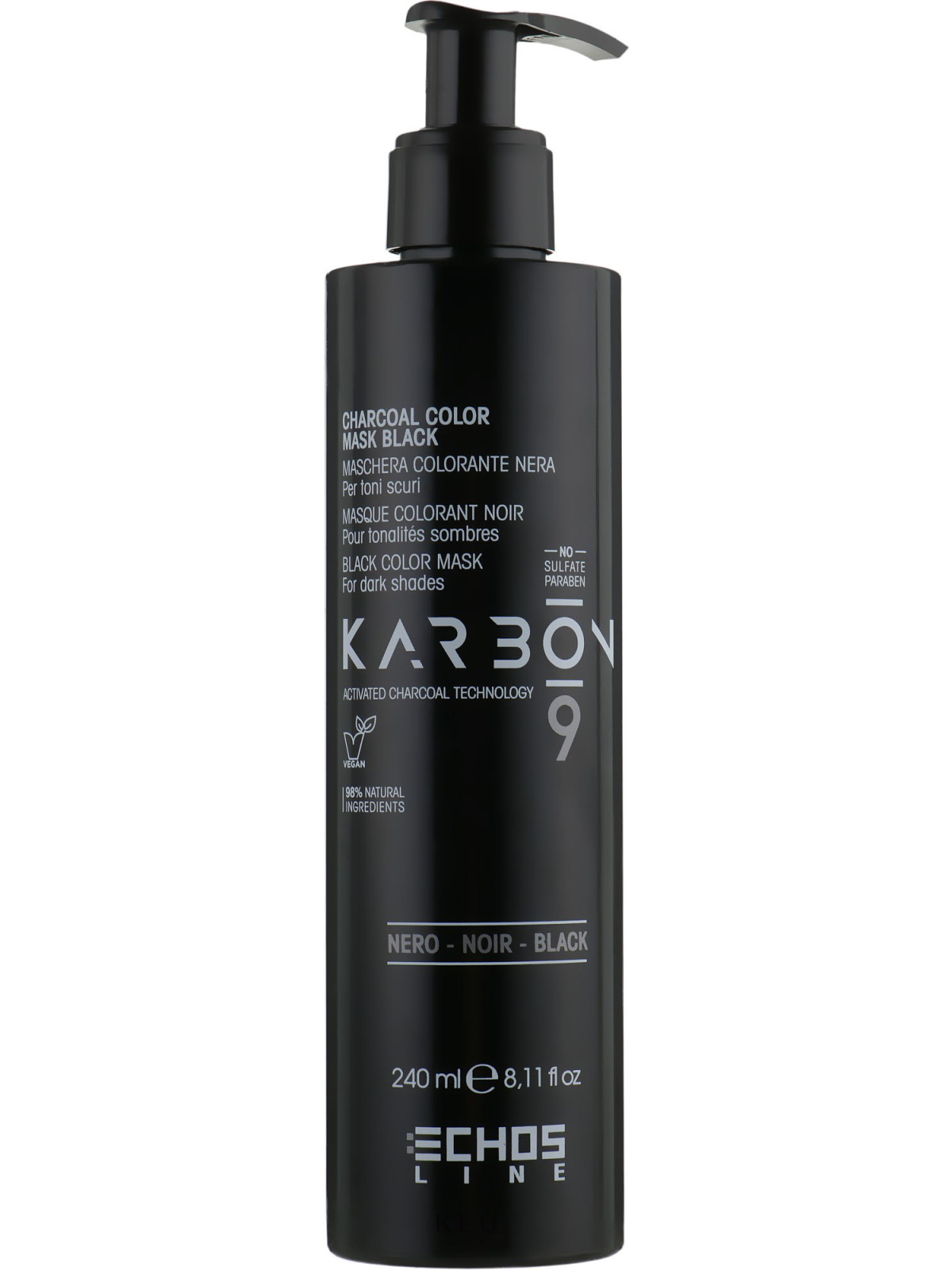 Маска KARBON 9 для тонирования волос ECHOS LINE для темных оттенков 240 мл