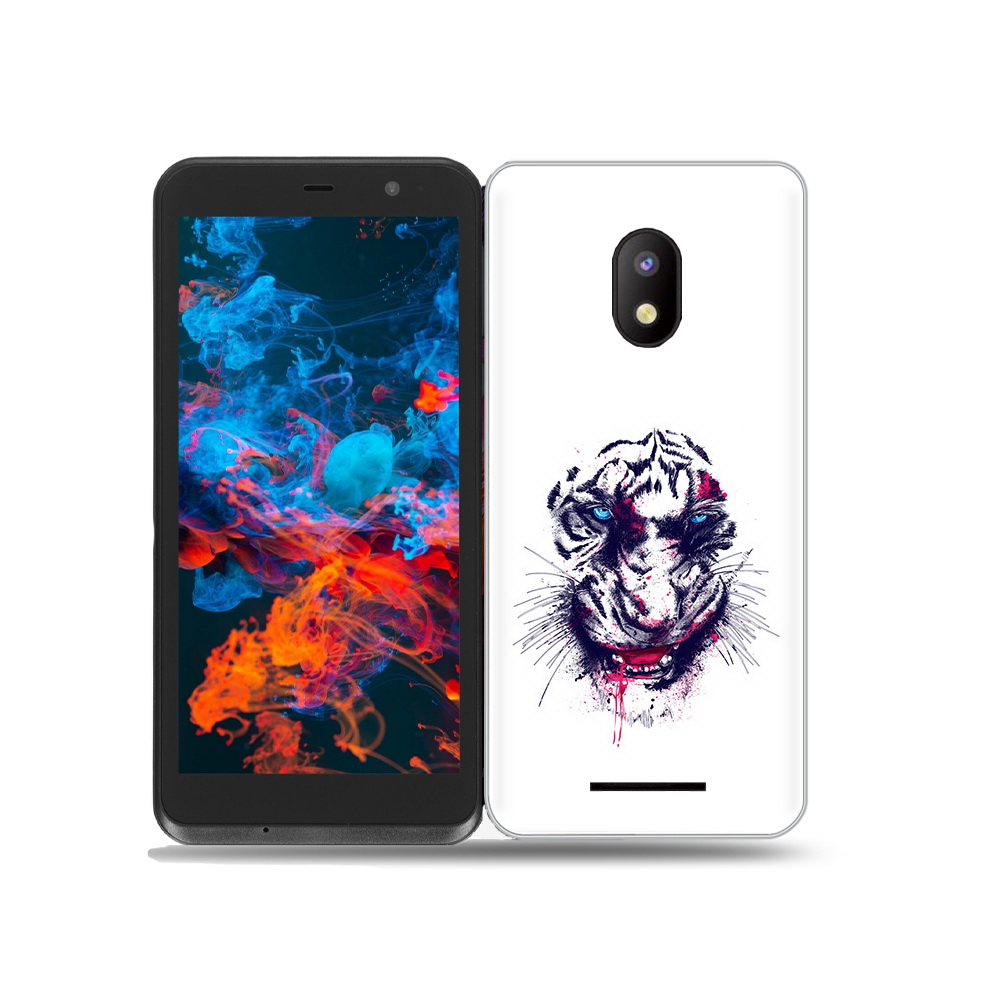 

Чехол MyPads Tocco для BQ 5045L Wallet безумный тигр, Прозрачный, Tocco