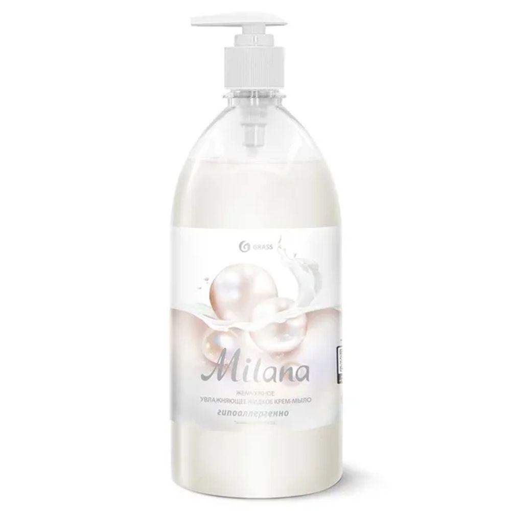 Жидкое мыло для рук GRASS Milana жемчужное 1л  густое, туалетное, гипоаллергенное жидкое мыло для рук grass milana perfume парфюмированное 1л