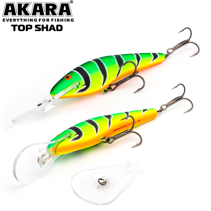 

AKARA Воблeр AKARA TOP SHAD (Длина (мм) 105; Вес (гр.) 18 / A107), Зеленый;оранжевый