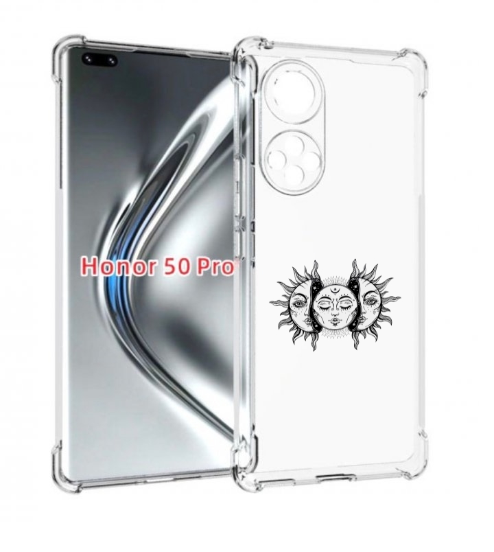 

Чехол бампер MyPads луна-в-солнце для Honor 50 Pro., Прозрачный, Tocco