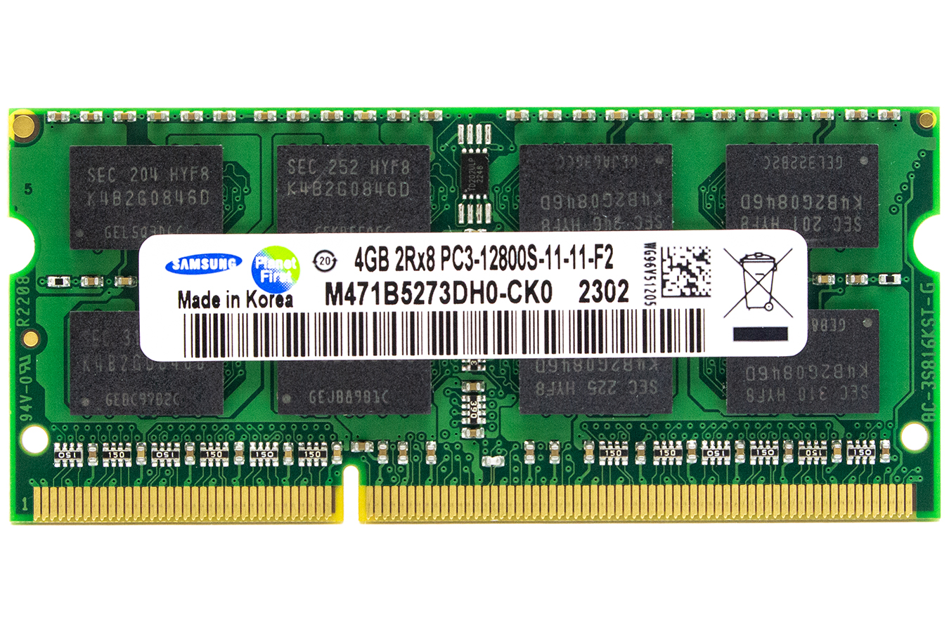 Модуль памяти для ноутбука SODIMM DDR3 4GB PC12800 1600МГц Samsung M471B5273DH0-CK0