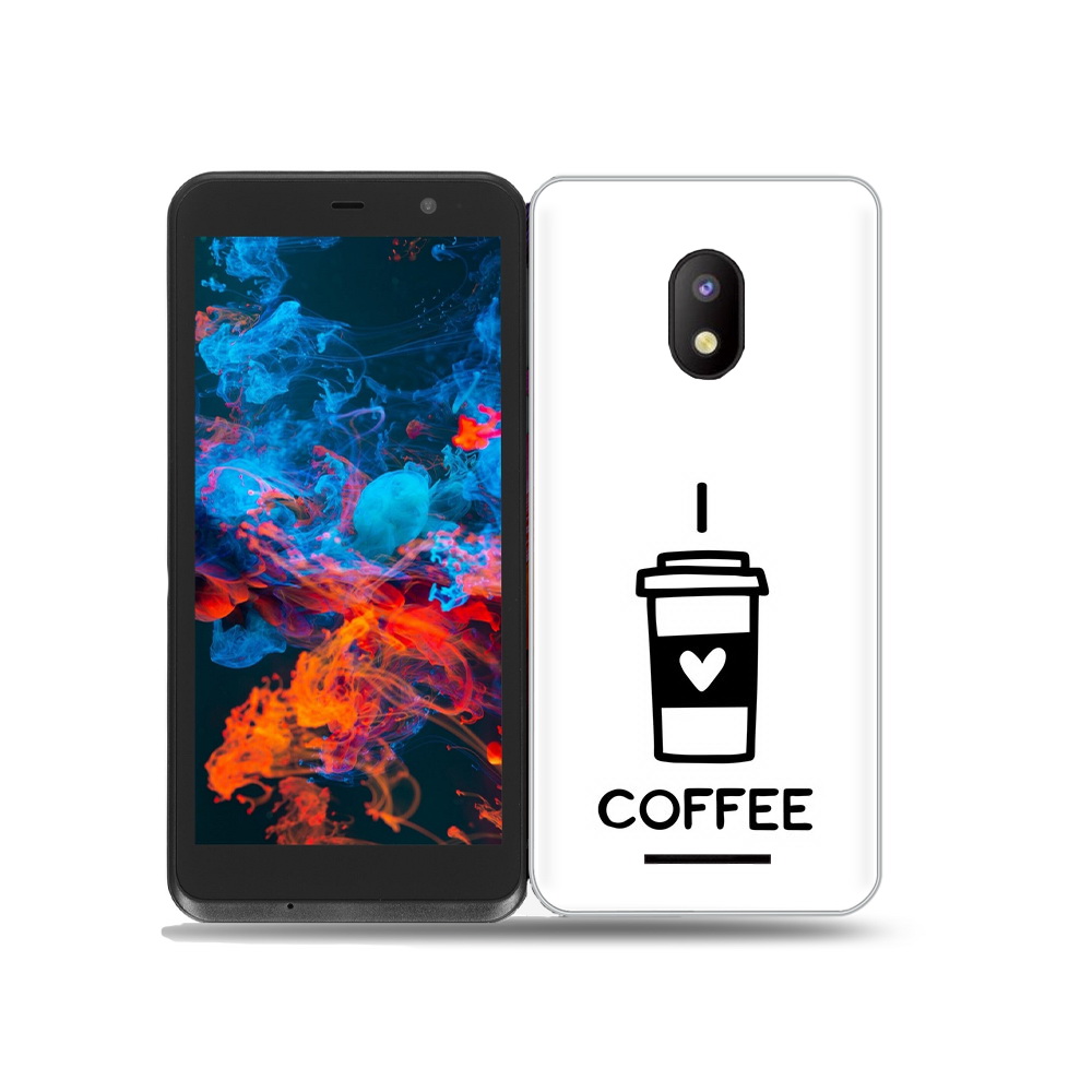 

Чехол MyPads Tocco для BQ 5045L Wallet Я люблю кофе, Прозрачный, Tocco