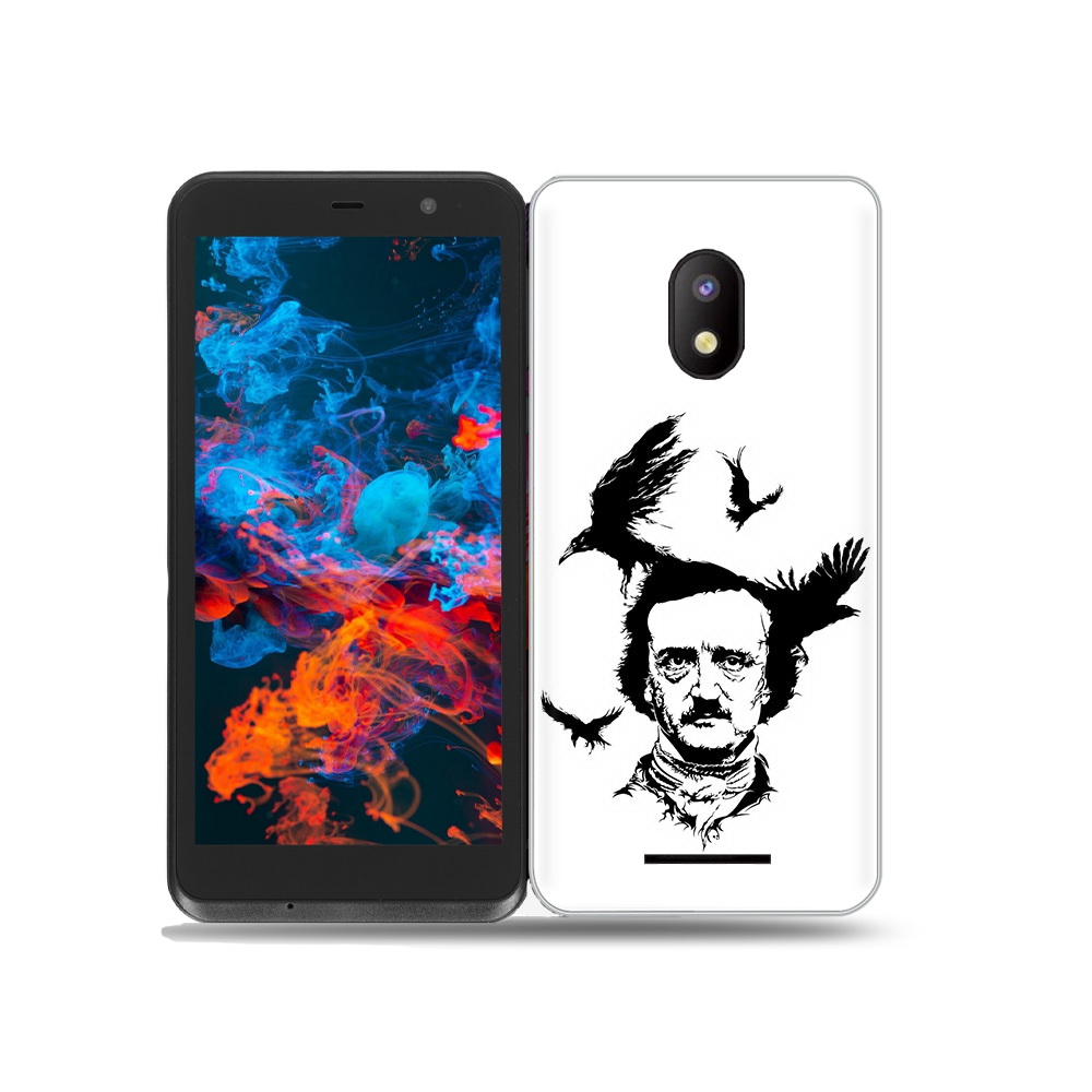 

Чехол MyPads Tocco для BQ 5045L Wallet Эдгар Аллан черно белый, Прозрачный, Tocco