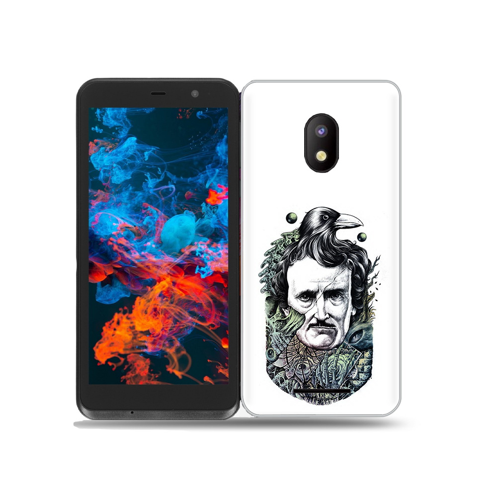

Чехол MyPads Tocco для BQ 5045L Wallet Эдгар Аллан с вороном, Прозрачный, Tocco