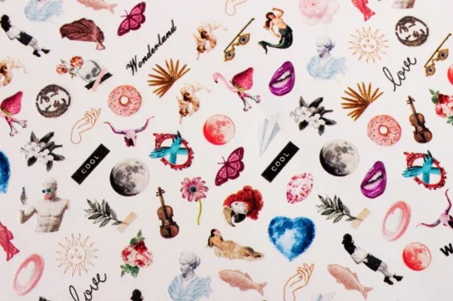 

Набор слайдеров RockNail Nail Tattoo Wonderland, Разноцветный