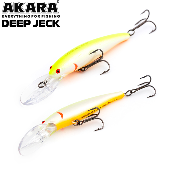 

AKARA Воблeр AKARA DEEP JECK (Длина (мм) 90; Вес (гр.) 12 / A125), Желтый;белый
