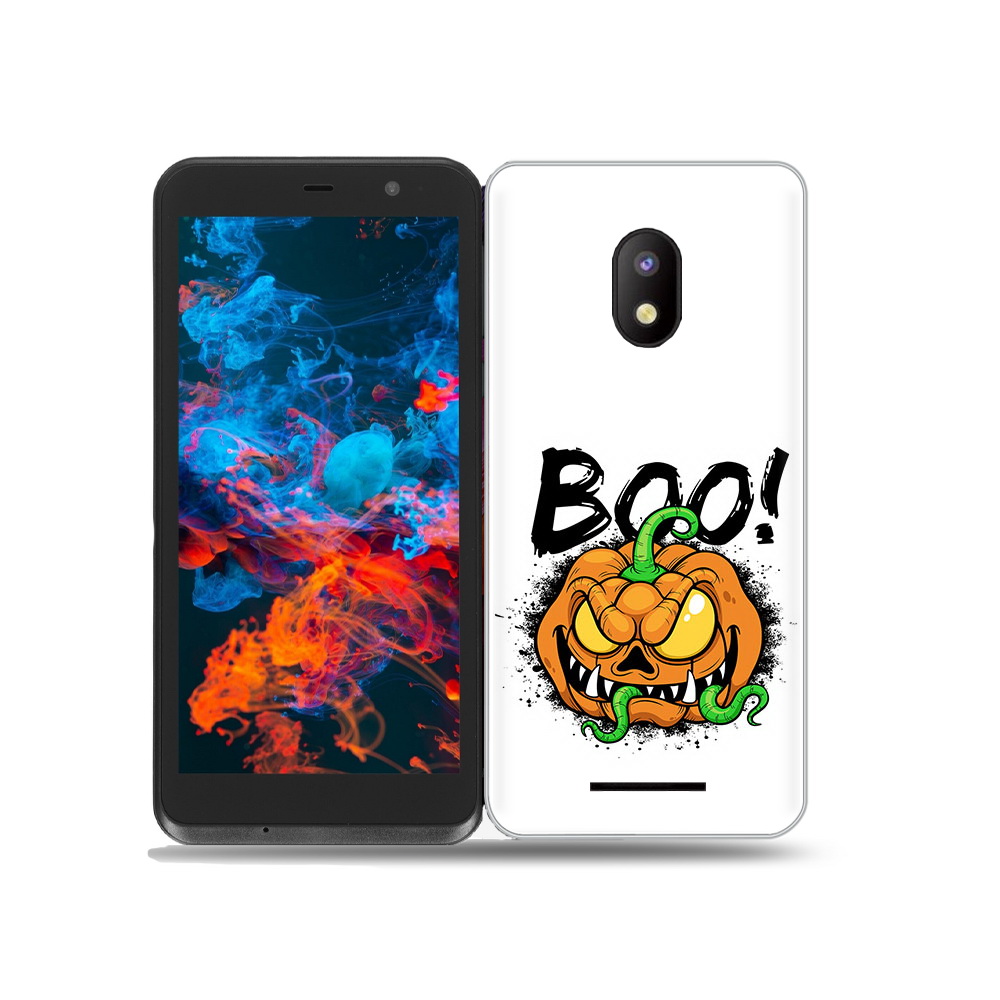 

Чехол MyPads Tocco для BQ 5045L Wallet Хэллоуин бу, Прозрачный, Tocco