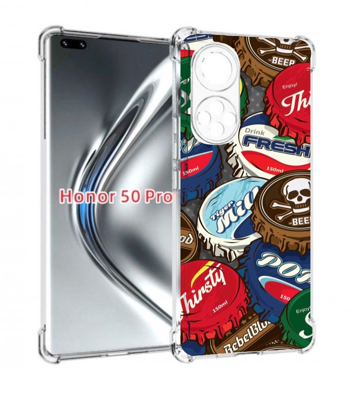 

Чехол бампер MyPads крышки от баночек для Honor 50 Pro/No, Прозрачный, Tocco