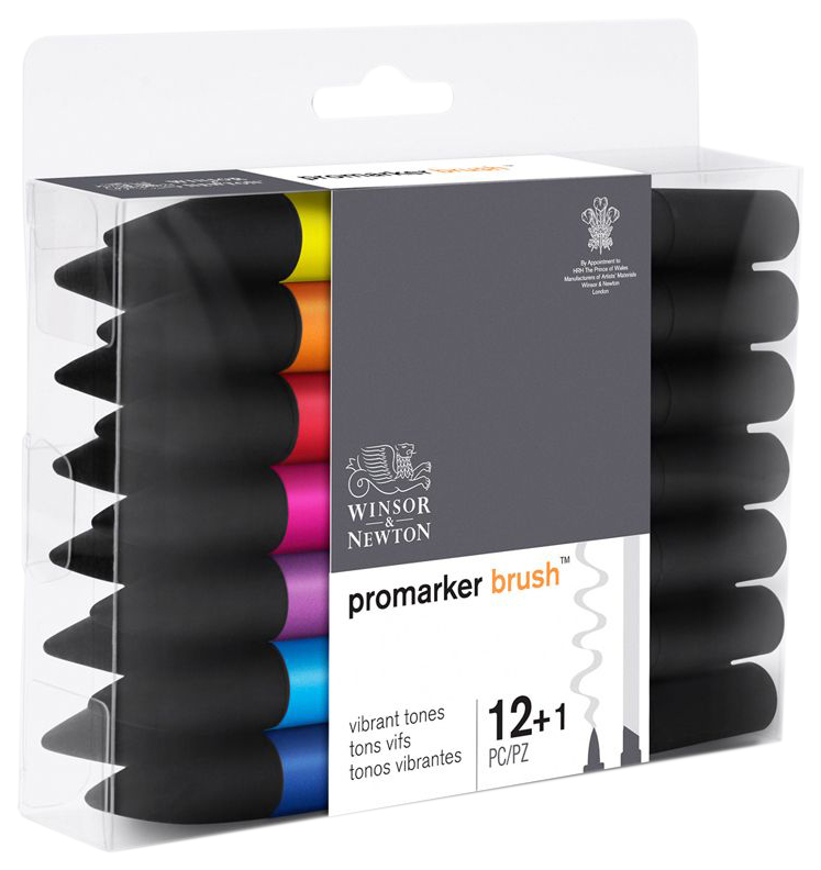 Набор маркеров Winsor&Newton W&N-290145 Promarker Vibrant tones 1 12 цветов + 1 блендер