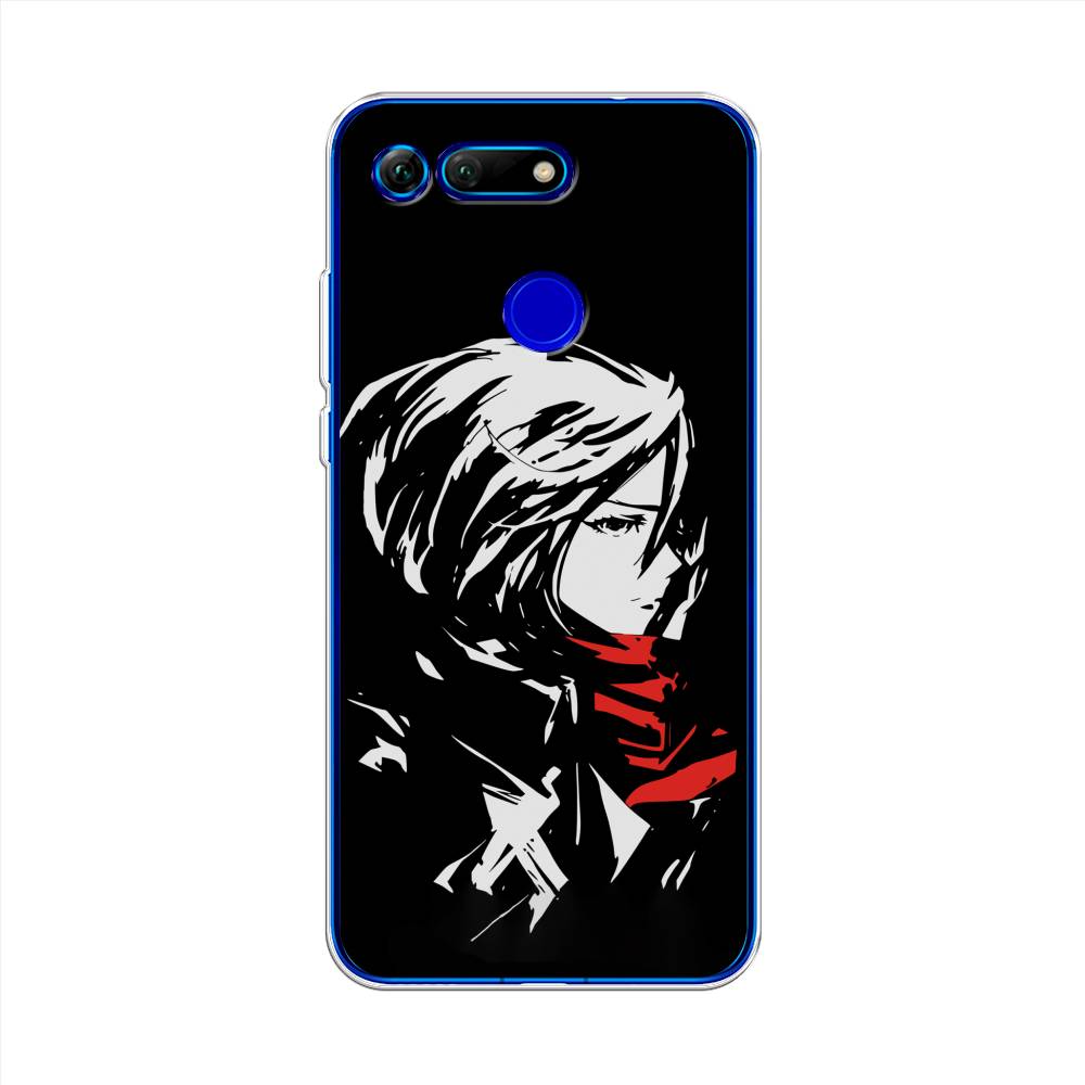 

Чехол на Honor V20 "Микаса минимализм", Черный;серый;красный, 67350-4
