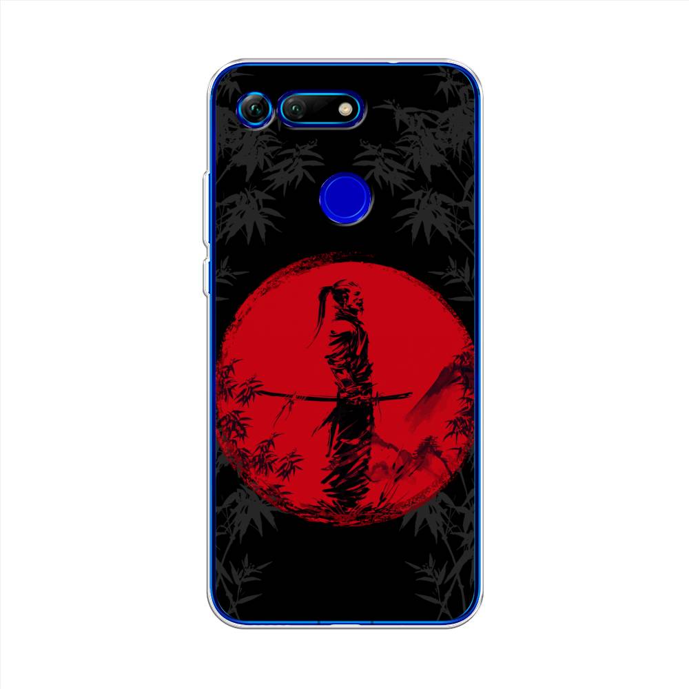 

Чехол на Honor V20 "Самурай на красном фоне", Черный;красный;серый, 67350-4