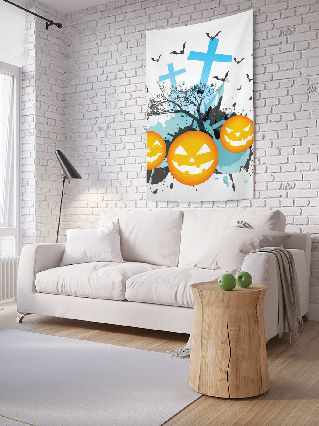 

Вертикальное фотопанно на стену JoyArty Тыквы на кладбище 150x200 см, Тыквы на кладбище