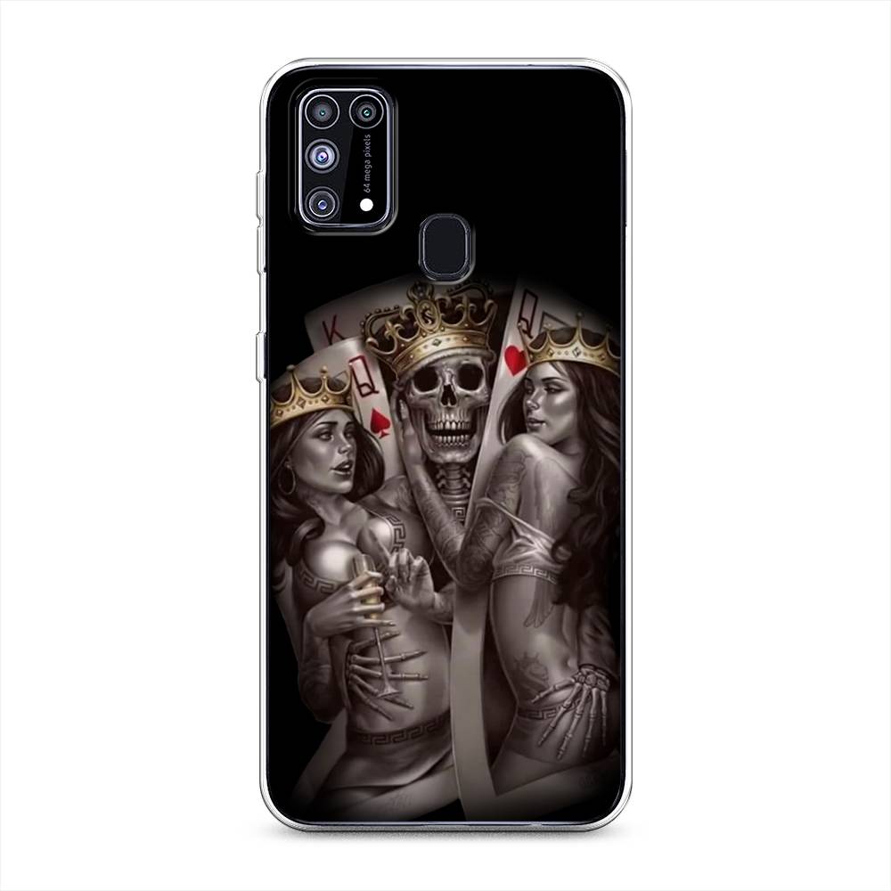 

Чехол на Samsung Galaxy M31 "Карты король и королевы", Серый;желтый, 2100750-6