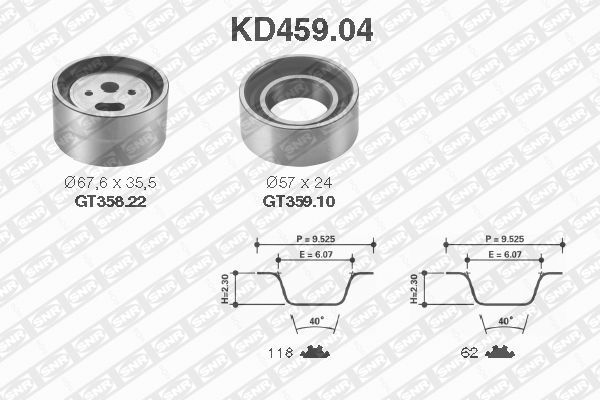 

KD459.04 рем.к-кт ГРМ Fiat Ducato, Peugeot J5 2.5D/TD 81-94