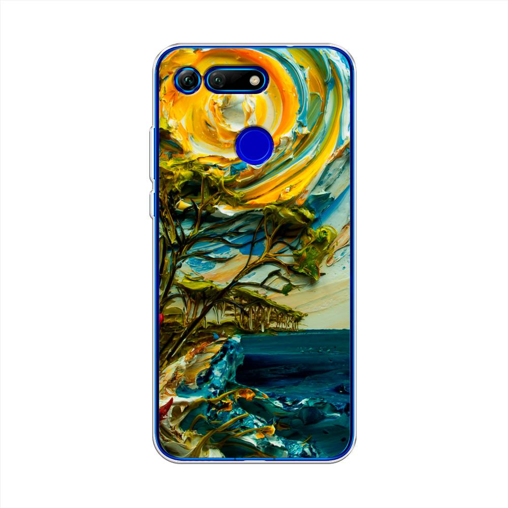 

Чехол на Honor V20 "Солнце живопись", Желтый;синий, 67350-4