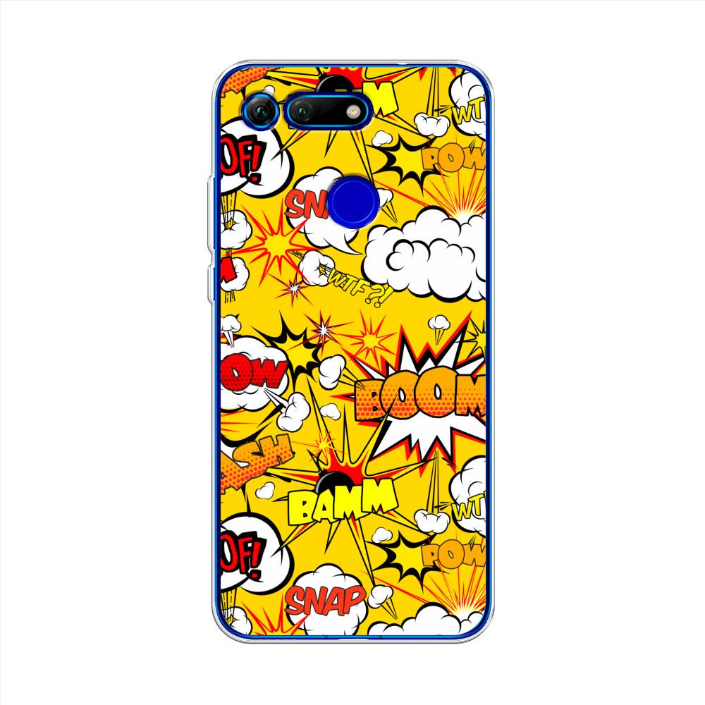 

Чехол на Honor V20 "Поп Арт эффекты", Желтый;белый;оранжевый, 67350-6