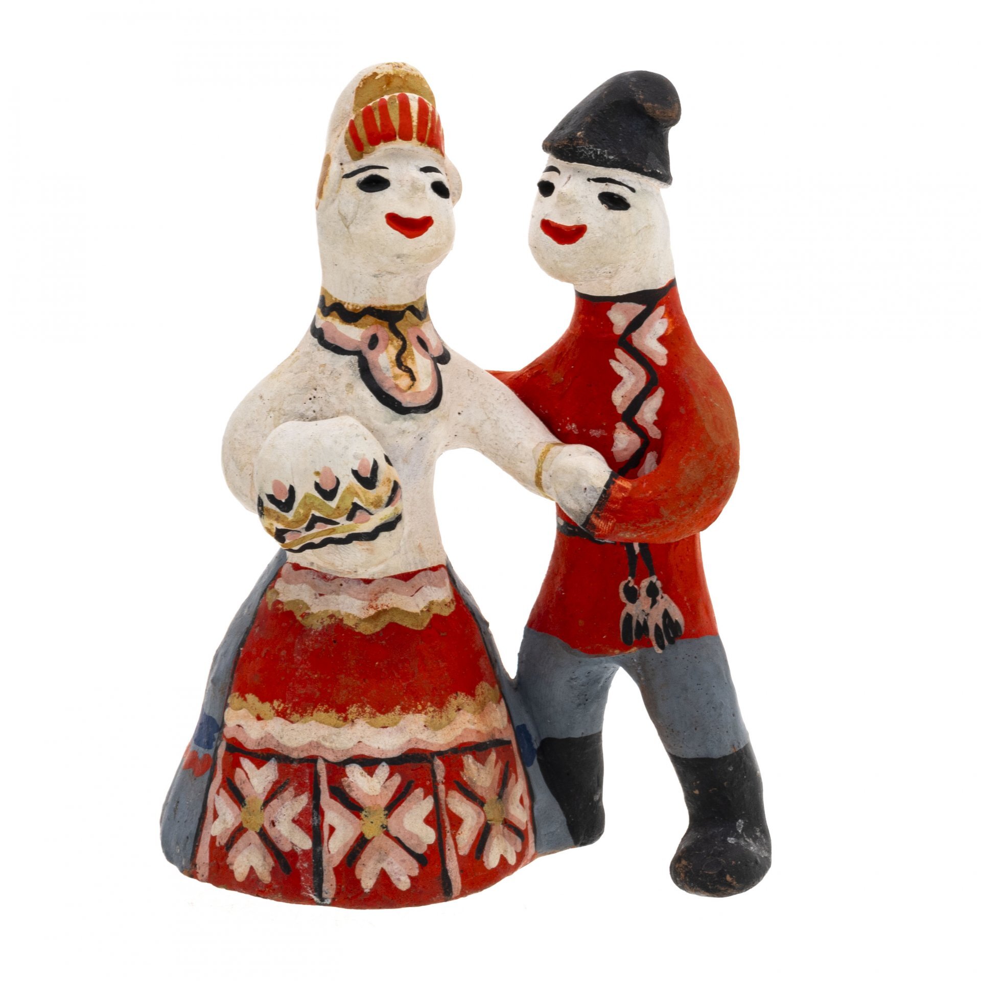 

Игрушка народная каргопольская "Кадриль", глина, роспись, СССР, 1970-1980 гг.