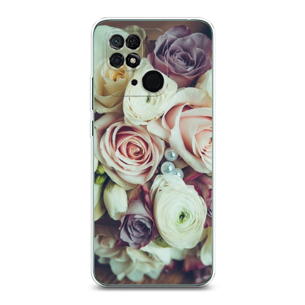 

Чехол для Xiaomi Redmi 10C "Свадебный букет", Белый;фиолетовый, 313450-2