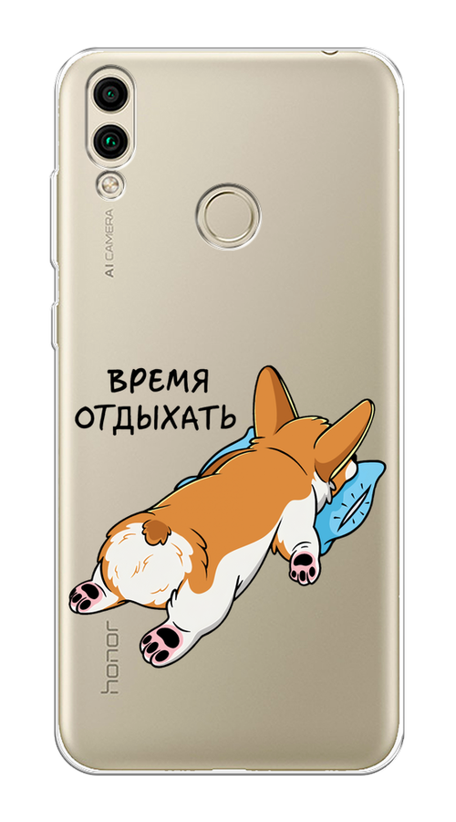 

Чехол на Honor 8C Корги отдыхает, Черный;коричневый;голубой, 67150-1