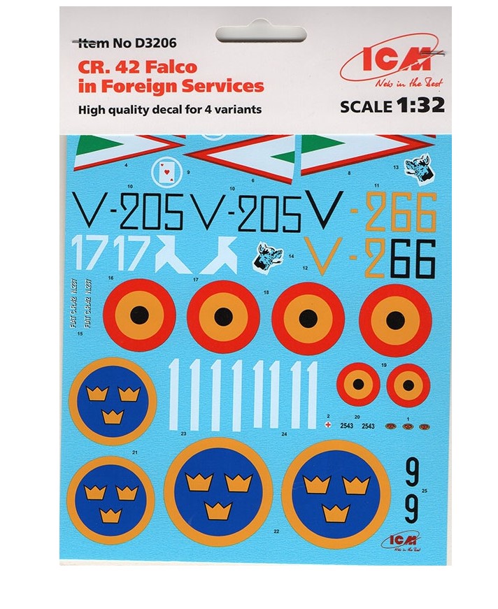 

D3206 ICM 1/32 Декаль CR. 42 Falco на иностранной службе, Цветной, D3206