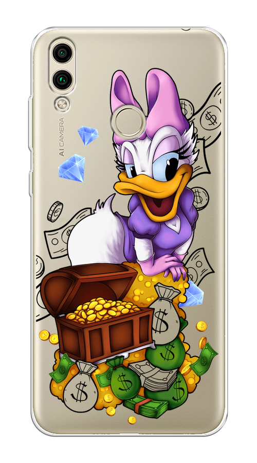 

Чехол на Honor 8C "Rich Daisy Duck", Коричневый;белый;фиолетовый, 67150-6