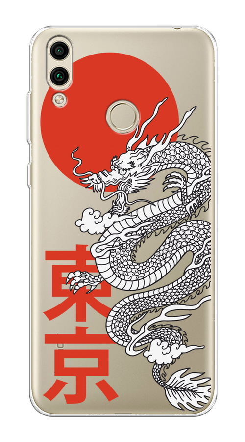 

Чехол на Honor 8C "Китайский дракон", Черный;красный;белый, 67150-1
