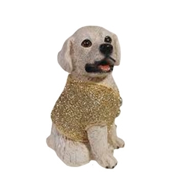 фото Фигура декоративная щенок белый в золотом свитере 10х9,5х14,5см ksmr-626793/sgs007 nobrand