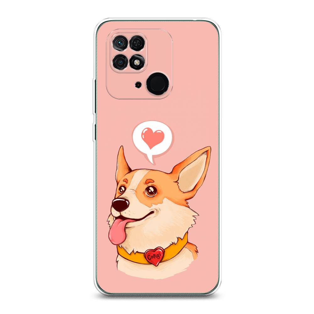 

Чехол на Xiaomi Redmi 10C "Корги язык", Розовый;коричневый, 313450-1