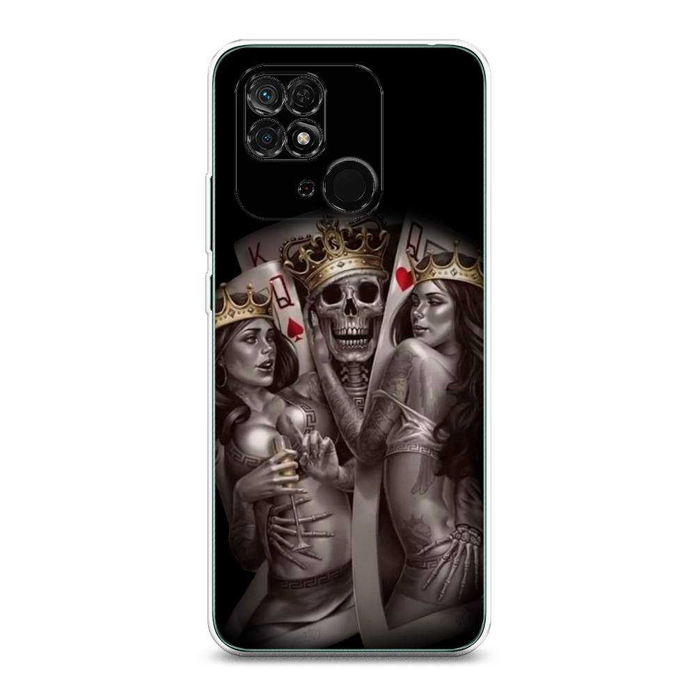 

Чехол на Xiaomi Redmi 10C "Карты король и королевы", Серый;желтый, 313450-6