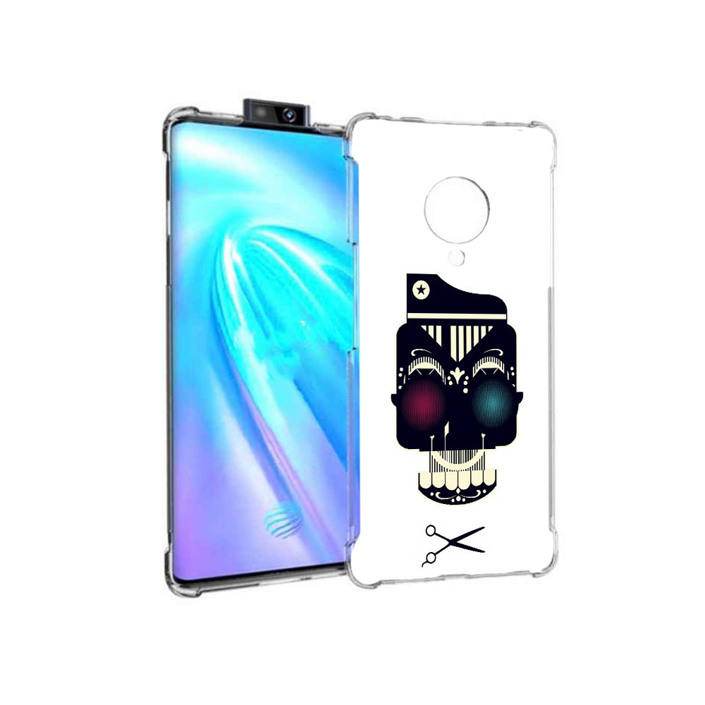 

Чехол MyPads Tocco для Vivo NEX 3 черно белый скелет с яркими глазами (PT136035.381.687), Прозрачный, Tocco