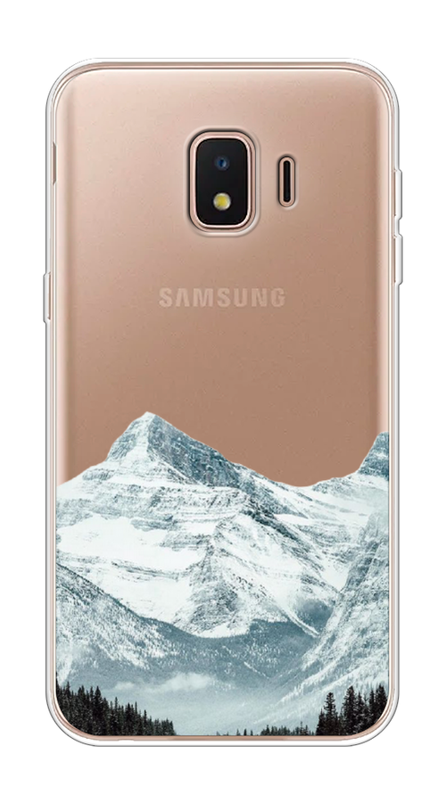 

Чехол на Samsung Galaxy J2 Core (2020) "Горы арт 1", Белый;зеленый, 2100550-2